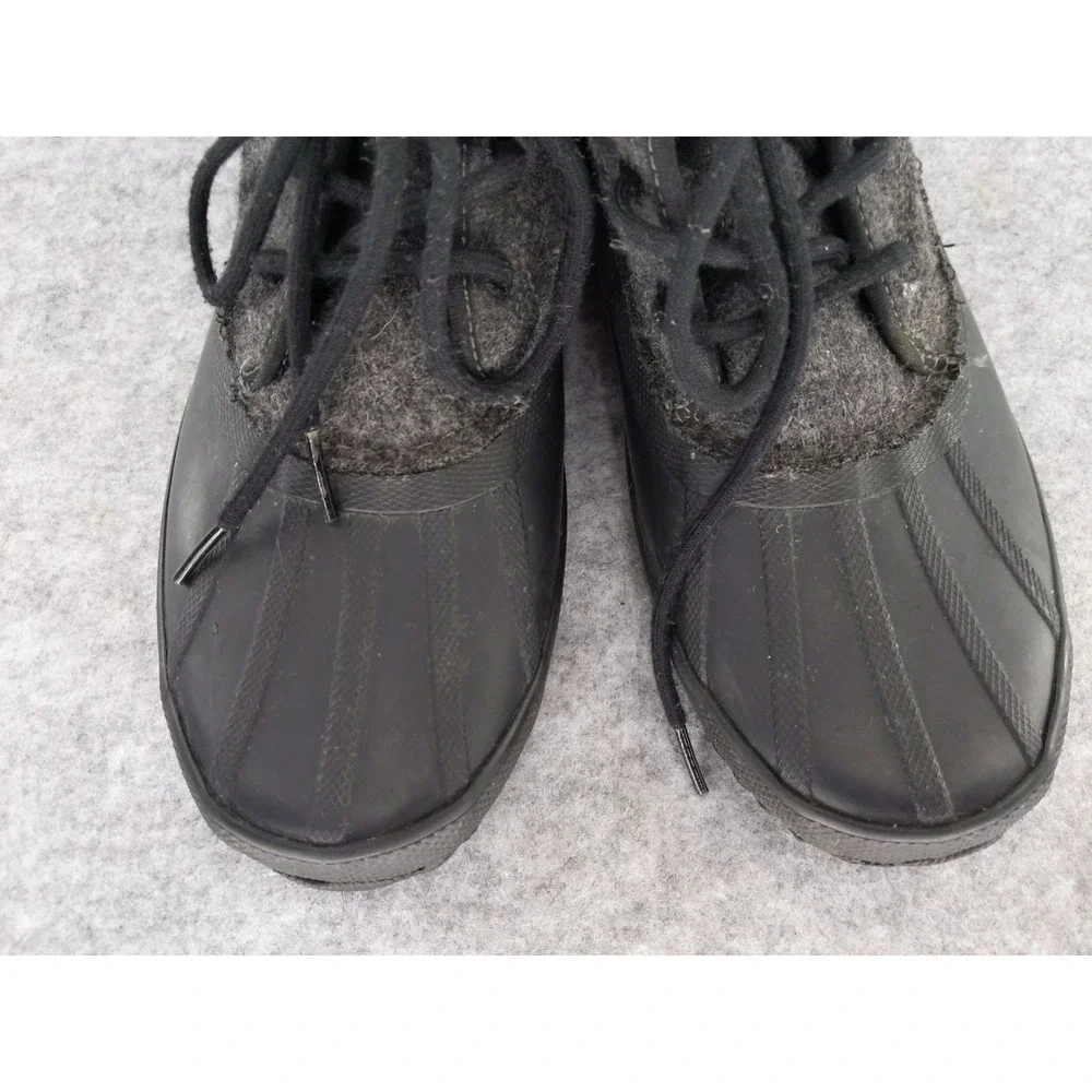 Sperry‎ Duck Boots Mens 8.5 Black Charcoal Wool Blend Lace Up Boots
